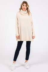 Cream Cowl Neck Dolman Sleeve Maternity Sweater