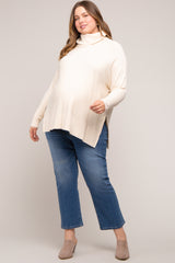 Cream Cowl Neck Dolman Sleeve Maternity Plus Sweater