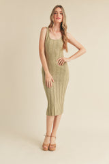 Sage Sleeveless Knit Maternity Midi Dress