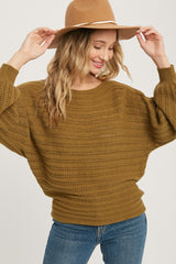 Olive Crochet Dolman Sleeve Maternity Sweater