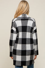 Black Plaid Shawl Maternity Cardigan