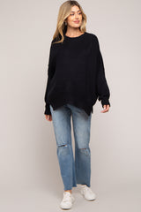 Black Maternity Long Sleeve Sweater