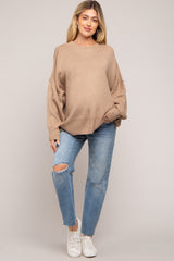 Mocha Maternity Long Sleeve Sweater