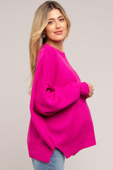 Fuchsia Maternity Long Sleeve Sweater