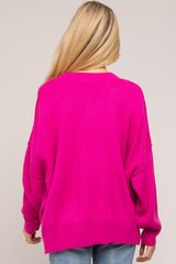 Fuchsia Maternity Long Sleeve Sweater