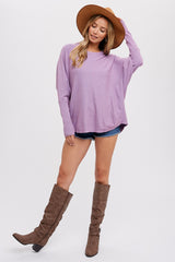 Lavender Knit Long Dolman Sleeve Top