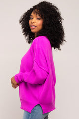 Magenta Mock Neck Sweater