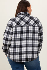 Black Plaid Button Down Plus Flannel