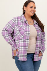 Lavender Plaid Button Down Plus Flannel