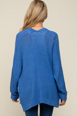 Blue Cuff Sleeve Maternity Cardigan