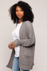 Heather Grey Cuff Sleeve Cardigan