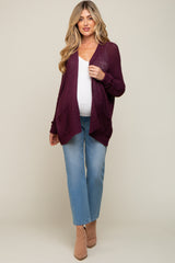 Plum Cuff Sleeve Maternity Cardigan