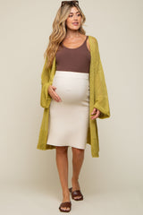 Ivory Knit Fitted Maternity Skirt