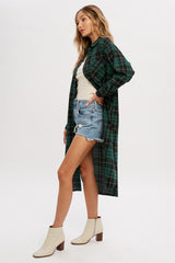 Forest Green Plaid Oversized Shirt