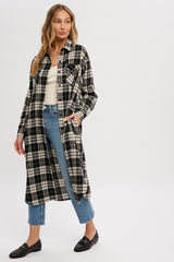 Black Plaid Oversized Shirt