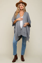 Heather Draped Cable Knit Dolman Sleeve Maternity Cardigan