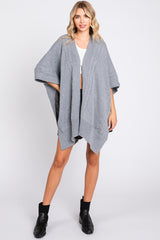 Heather Draped Cable Knit Dolman Sleeve Cardigan