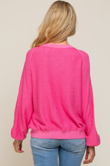 Fuchsia Knit Long Sleeve Maternity Top