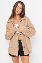 Taupe Quilted Maternity Jacket