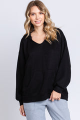 Black Front Pocket Maternity Hoodie