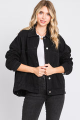 Black Basic Denim Jacket