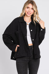 Black Basic Maternity Denim Jacket