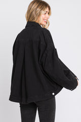 Black Basic Denim Jacket