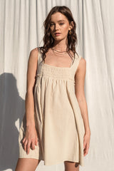 Natural Linen Flowy Dress