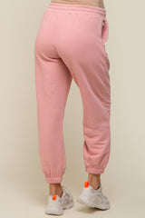 Light Pink Drawstring Maternity Sweatpants