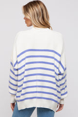 Periwinkle Striped Drop Shoulder Maternity Sweater