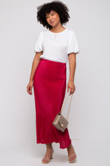 Red Plisse Maxi Skirt