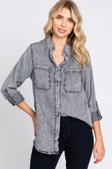 Charcoal Chambray Rolled Cuff Shirt