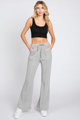 Heather Grey Faux Fur Lined Maternity Flare Lounge Pants