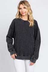 Black Faded Long Sleeve Maternity Top