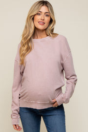 Light Pink Long Sleeve Maternity Top