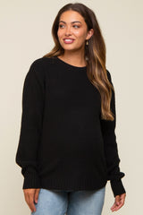 Black Knit Pullover Maternity Sweater