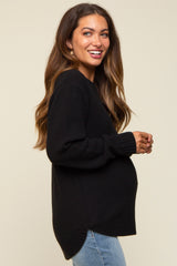 Black Knit Pullover Maternity Sweater