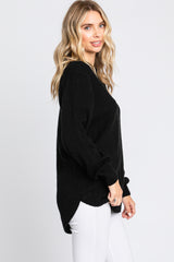 Black Knit Pullover Sweater