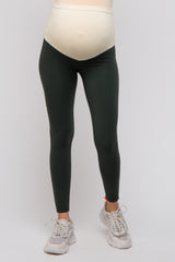 Forest Green Basic Maternity Leggings