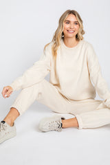 Ivory Basic Fleece Sweatpants