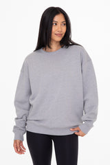 Heather Grey Soft Knit Fleece Lined Maternity Sweatshirt