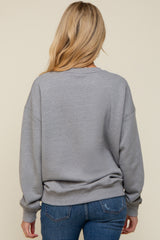 Heather Grey Soft Knit Fleece Lined Maternity Sweatshirt