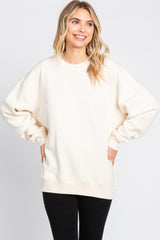 Ivory Soft Knit Fleece Lined Sweatshirt