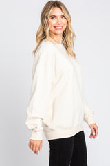 Ivory Soft Knit Fleece Lined Sweatshirt