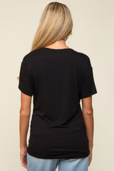 Black Scoop Neck Basic Maternity Tee