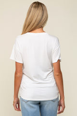 White Scoop Neck Basic Maternity Tee