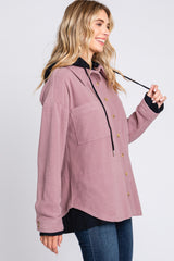 Mauve Soft Hooded Shacket