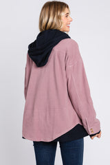 Mauve Soft Hooded Shacket