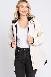 Ivory Soft Hooded Shacket