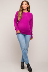 Magenta Basic Maternity Sweater